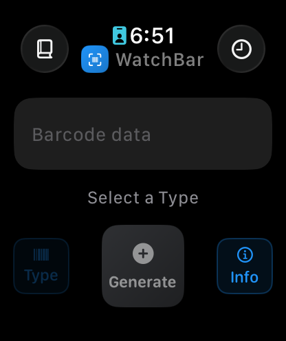 WatchBar running on Apple Watch